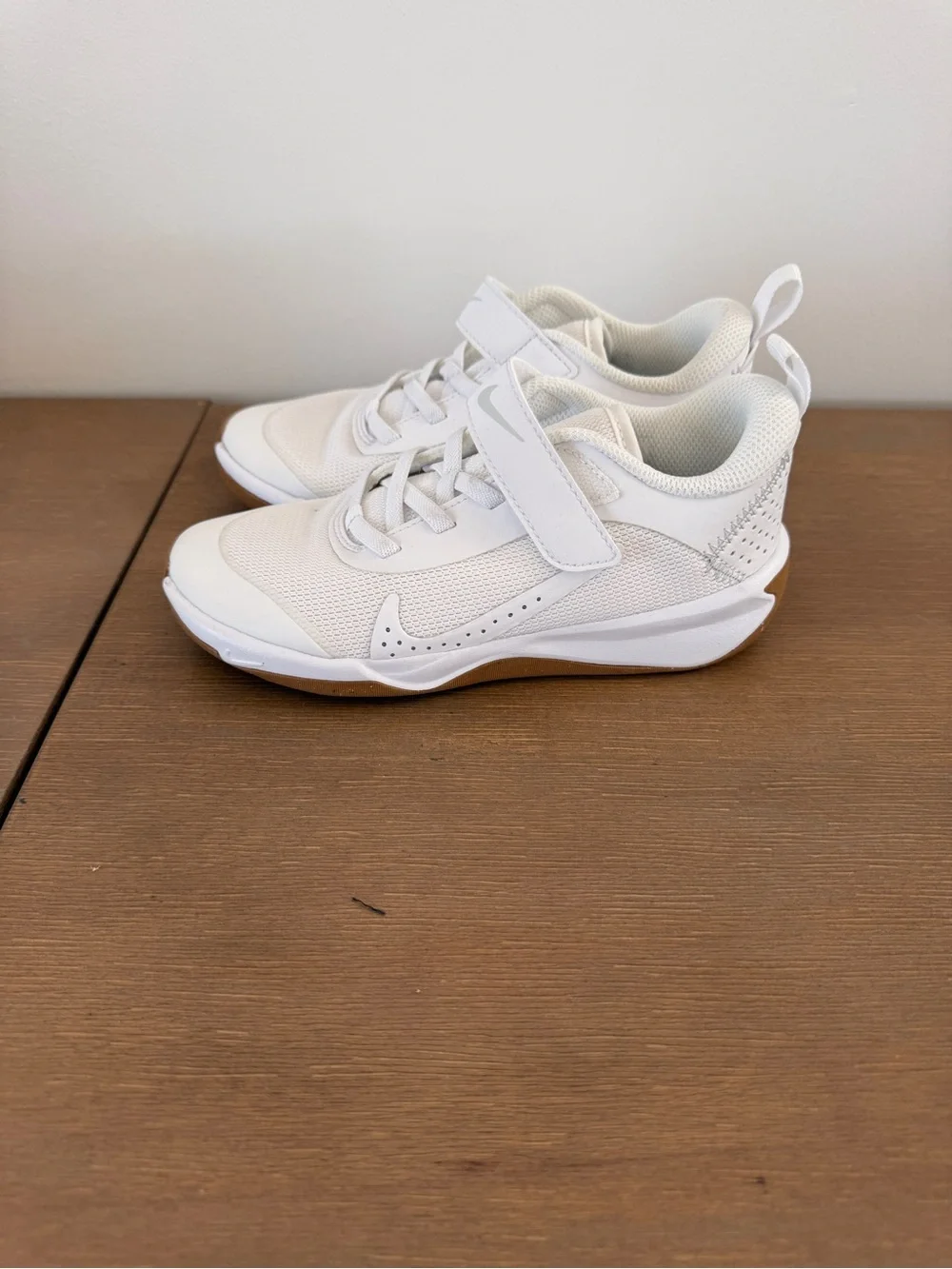 Nike Kids White and Gum-Lite Athletic Sneakers